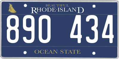 RI license plate 890434