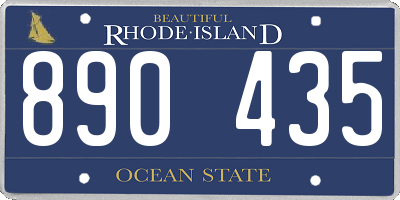 RI license plate 890435