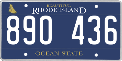 RI license plate 890436