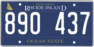 RI license plate 890437