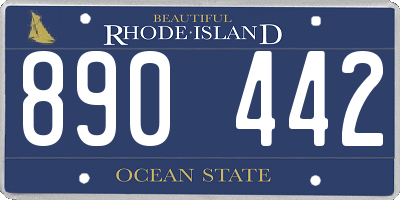 RI license plate 890442