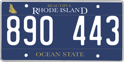 RI license plate 890443