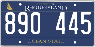 RI license plate 890445