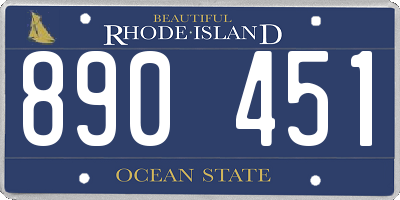 RI license plate 890451