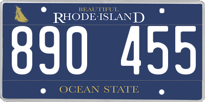 RI license plate 890455
