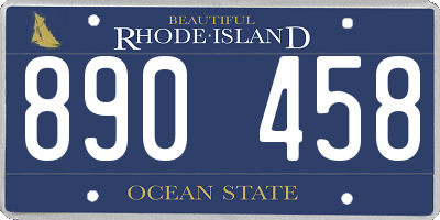 RI license plate 890458