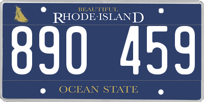 RI license plate 890459