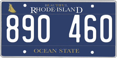 RI license plate 890460