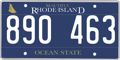RI license plate 890463