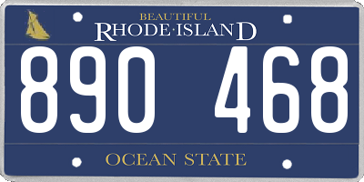RI license plate 890468
