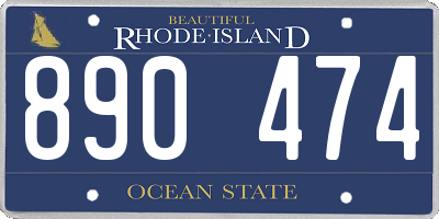 RI license plate 890474