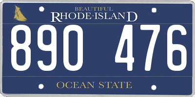 RI license plate 890476