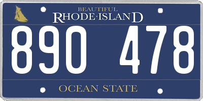 RI license plate 890478