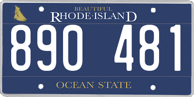 RI license plate 890481
