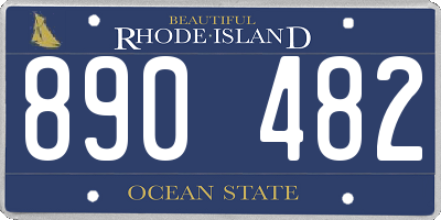 RI license plate 890482