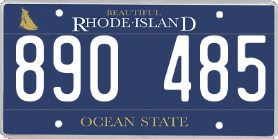 RI license plate 890485