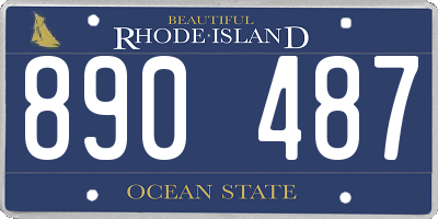 RI license plate 890487