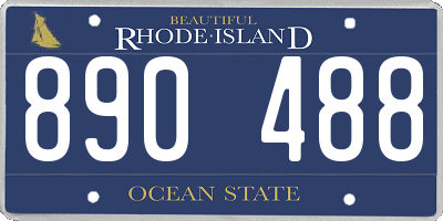 RI license plate 890488