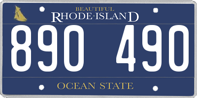 RI license plate 890490