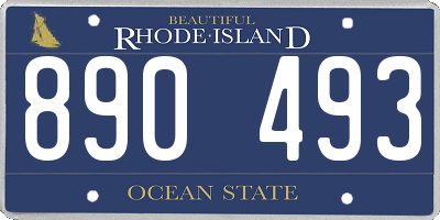 RI license plate 890493