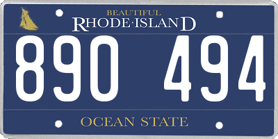 RI license plate 890494