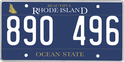 RI license plate 890496