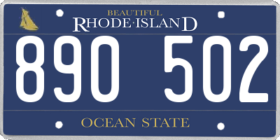 RI license plate 890502