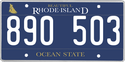 RI license plate 890503