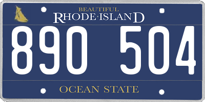 RI license plate 890504