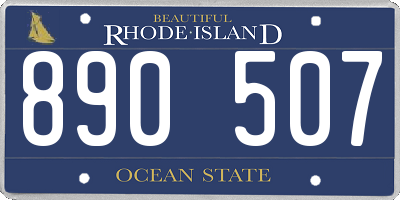 RI license plate 890507