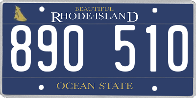 RI license plate 890510
