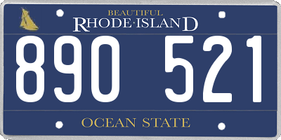 RI license plate 890521