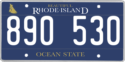 RI license plate 890530