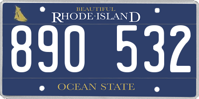 RI license plate 890532