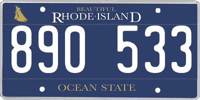 RI license plate 890533