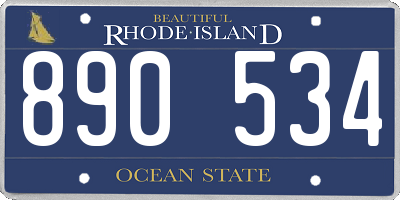 RI license plate 890534