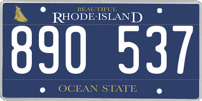 RI license plate 890537