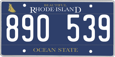RI license plate 890539