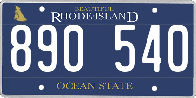 RI license plate 890540