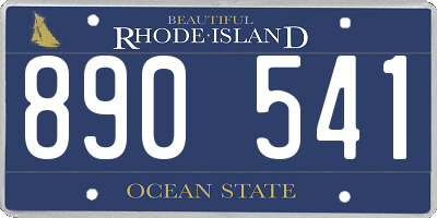 RI license plate 890541