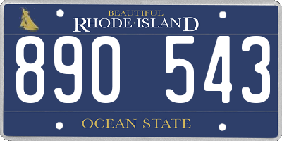 RI license plate 890543