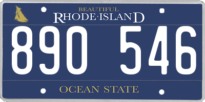 RI license plate 890546