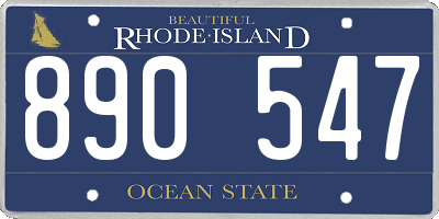 RI license plate 890547