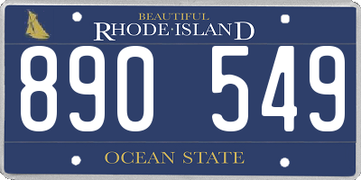 RI license plate 890549