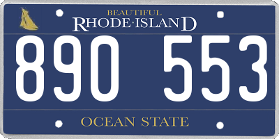 RI license plate 890553