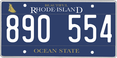 RI license plate 890554