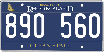 RI license plate 890560