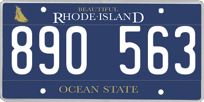 RI license plate 890563