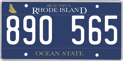 RI license plate 890565