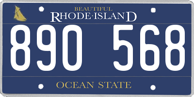 RI license plate 890568